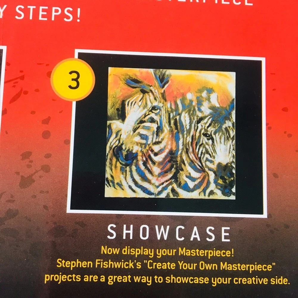 Art By Stephen Fiskwich Create Your Own Art Kit Painting 2 Set Horse & Zebra NEW